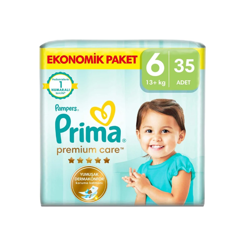 پوشک بچه پریما Premium Care سایز 6 بسته 35 عددی | اصل و اورجینال