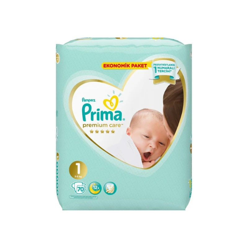 پوشک بچه چسبی پریما Premium Care سایز 1 بسته 70 عددی | اصل و اورجینال