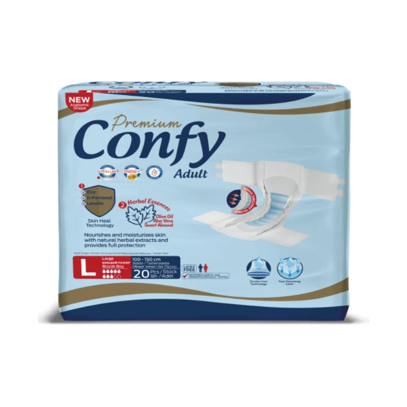 پوشک بزرگسال کانفی Confy سایز بزرگ (Large) بسته 20 عددی | اصل و اورجینال