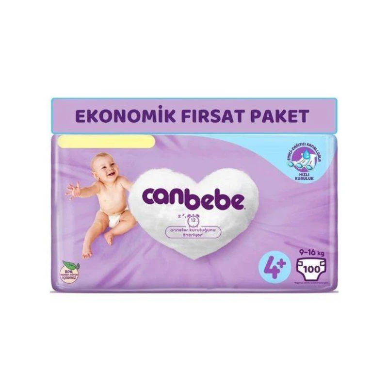 پوشک بچه جان به به (Canbebe) سایز 4 بسته 100 عددی | اصل و اورجینال