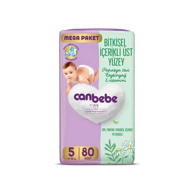 پوشک بچه جان به به(Canbebe) سایز 5 بسته 80 تایی | اصل و اورجینال