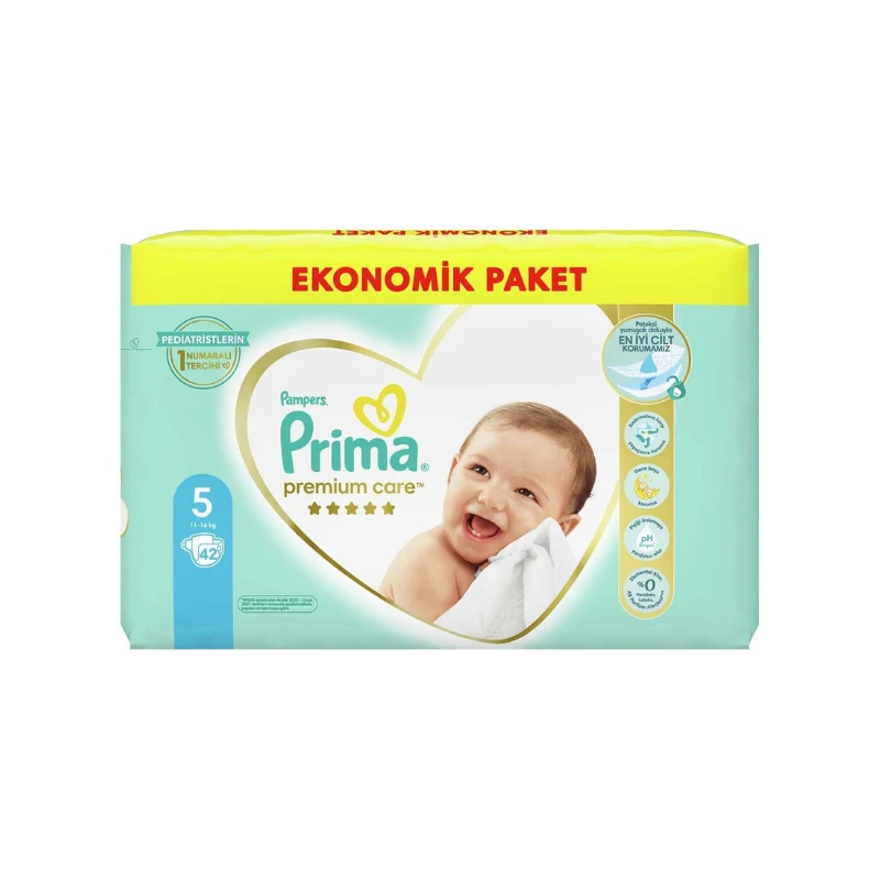 پوشک بچه پریما Premium Care سایز 5 بسته 42 عددی | اصل و اورجینال